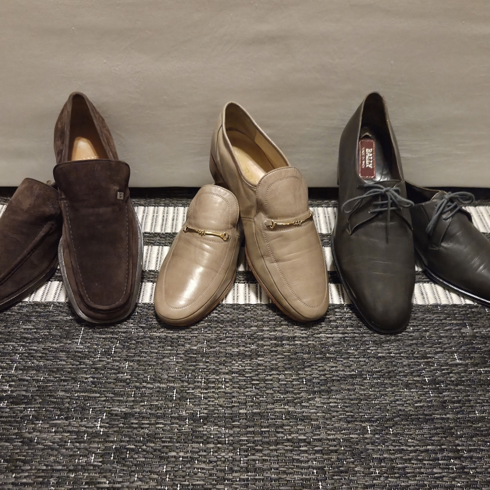 Men's Bally Slip On Loafer Shoe Collection Lot Of 3 Pairs